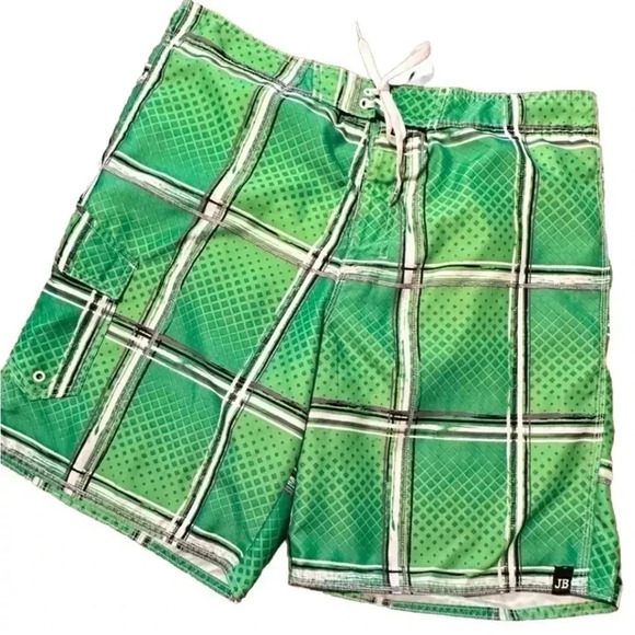 Joe Boxer Men's Size Green Swim Trunk Board Shorts Mesh Pocket Surf - Picture 1 of 5